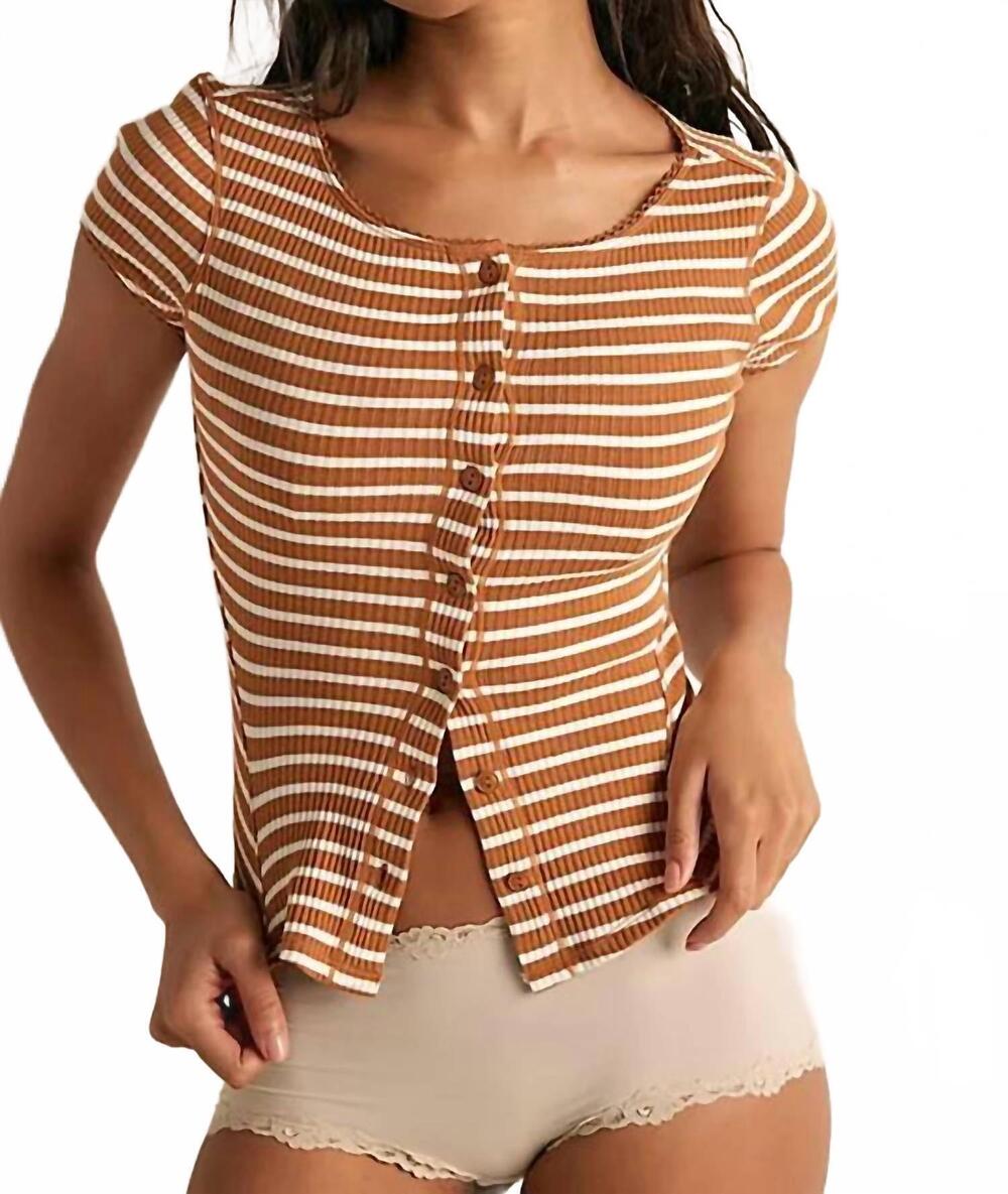 NEW FREE PEOPLE most wanted cardigan in darling cocoa combo striped